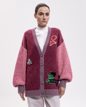 Alemais Mlak burgundy cardigan with wool 7547K