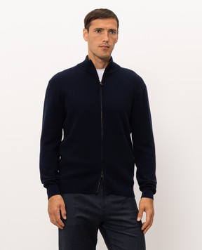 Canali Blue cashmere cardigan MK02546C0022