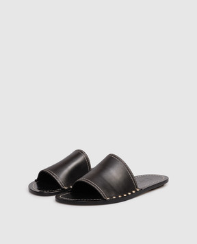 Toteme Black leather flip-flops 262WAS0328LE0212