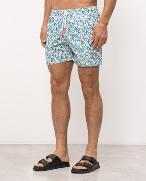 ISAIA Green printed swim shorts COSI19BW257