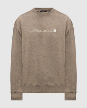 C.P. Company Khaki insulated sweatshirt with logo print MSS175A006453S