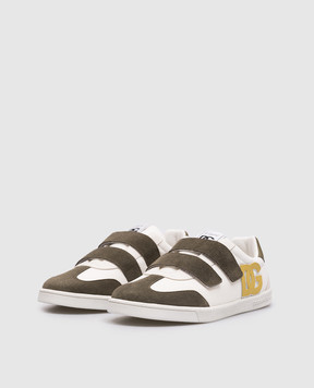Dolce&Gabbana Children's white combination sneakers with DG monogram DA5254A42782736