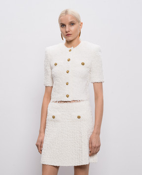Balmain White tweed cardigan GF0KL290KJ89
