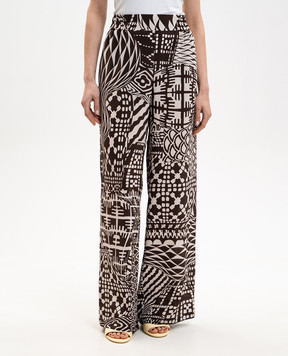Momoni BACCARAT brown silk pants MOPA039MO03