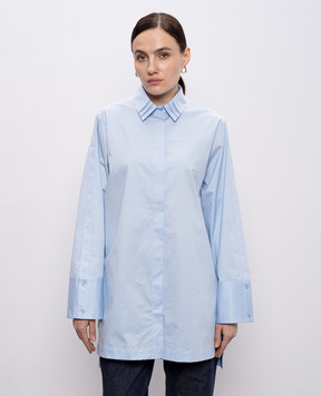 Peserico Blue shirt with a monil chain A0682401979