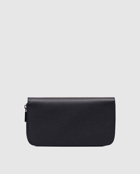 Stefano Ricci Blue leather clutch wallet with metal emblem PP312UVD