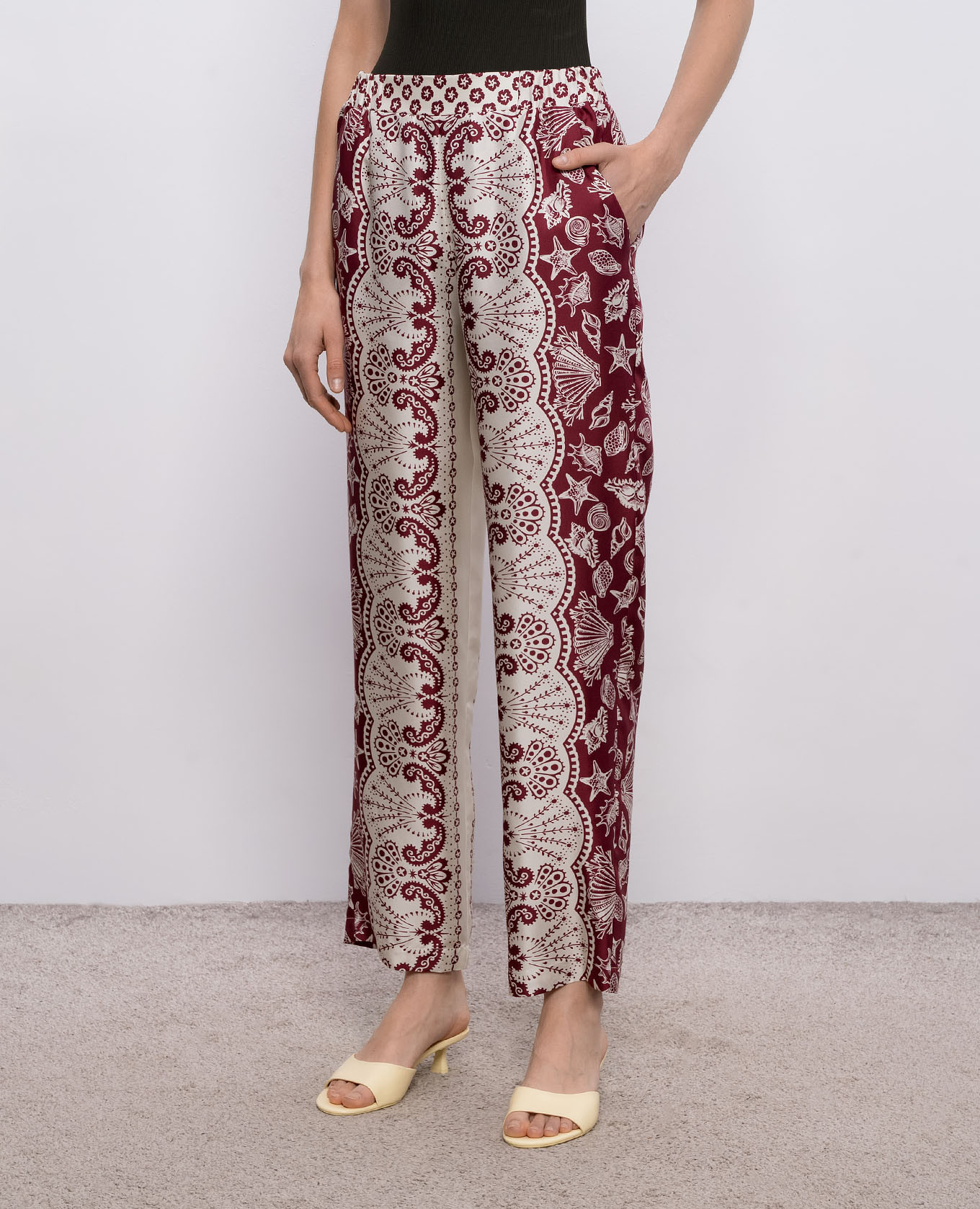 

Doris burgundy silk pants MANTERO 1902