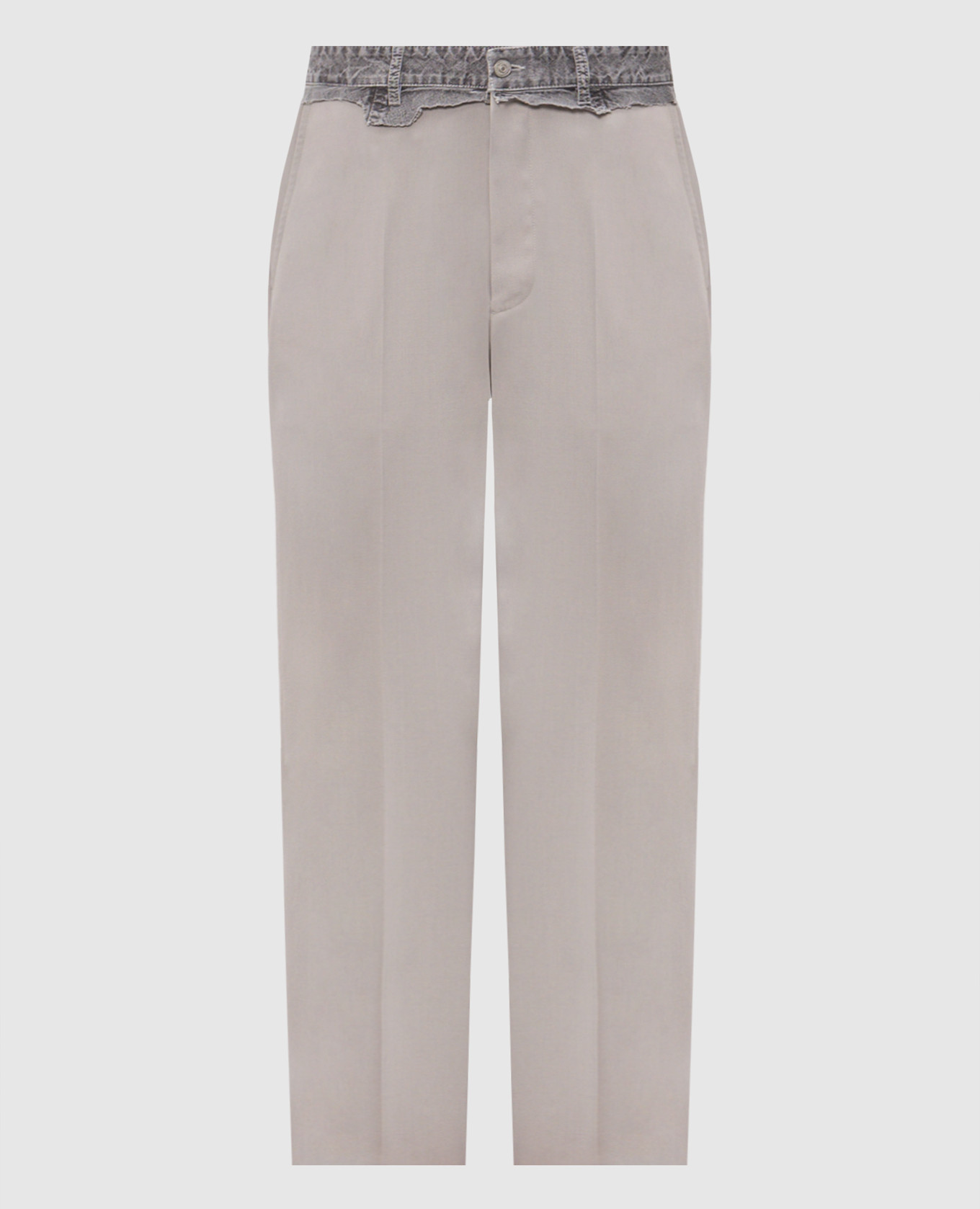 Grey wool trousers with logo patch Maison Margiela MM6