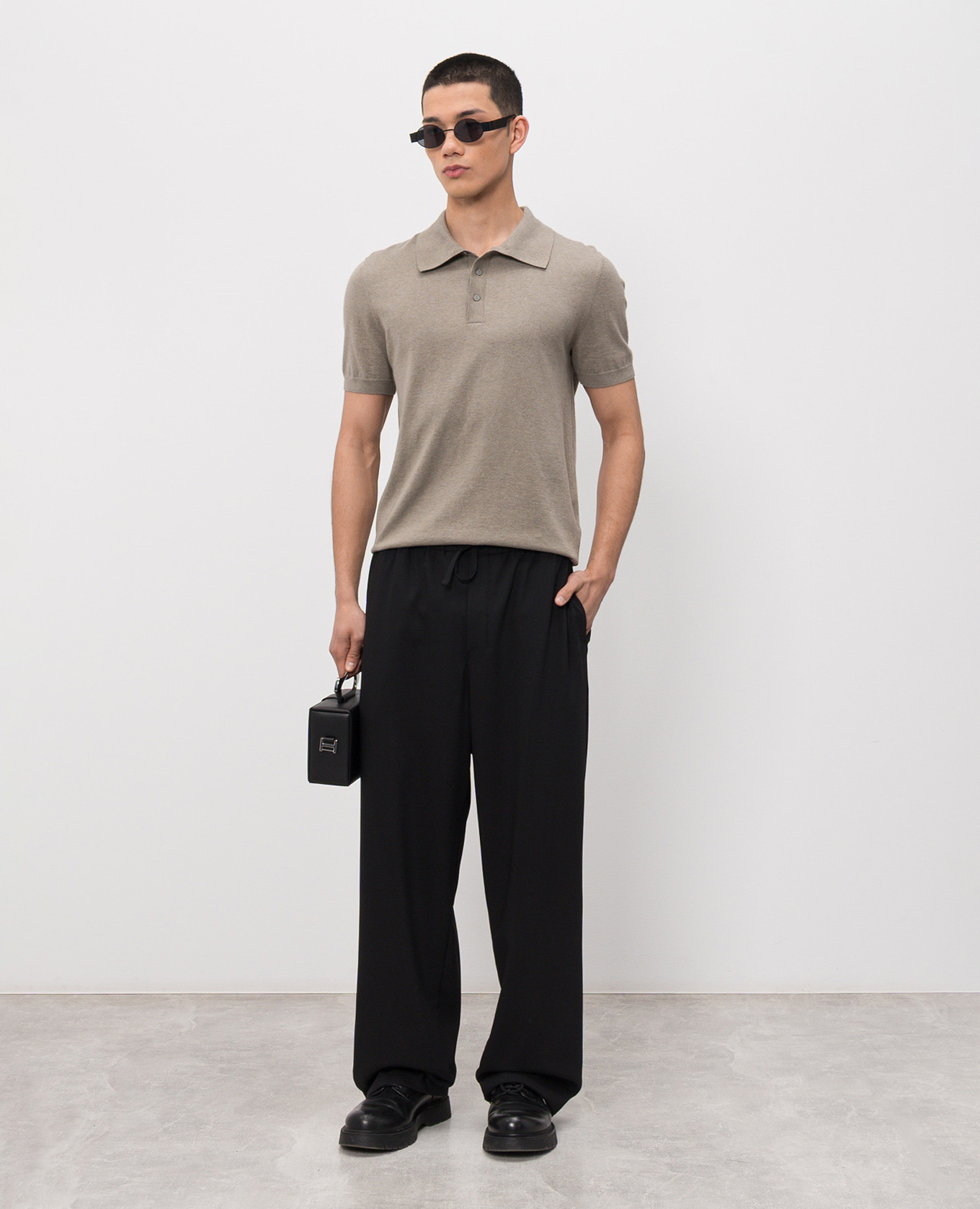 

Alae khaki silk polo Heliot Emil