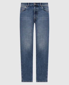 Brunello Cucinelli Blue jeans with embroidered logo M283PD3210