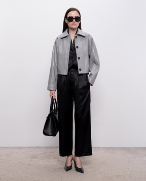Babe Pay Pls Gray leather jacket 2510GRAND