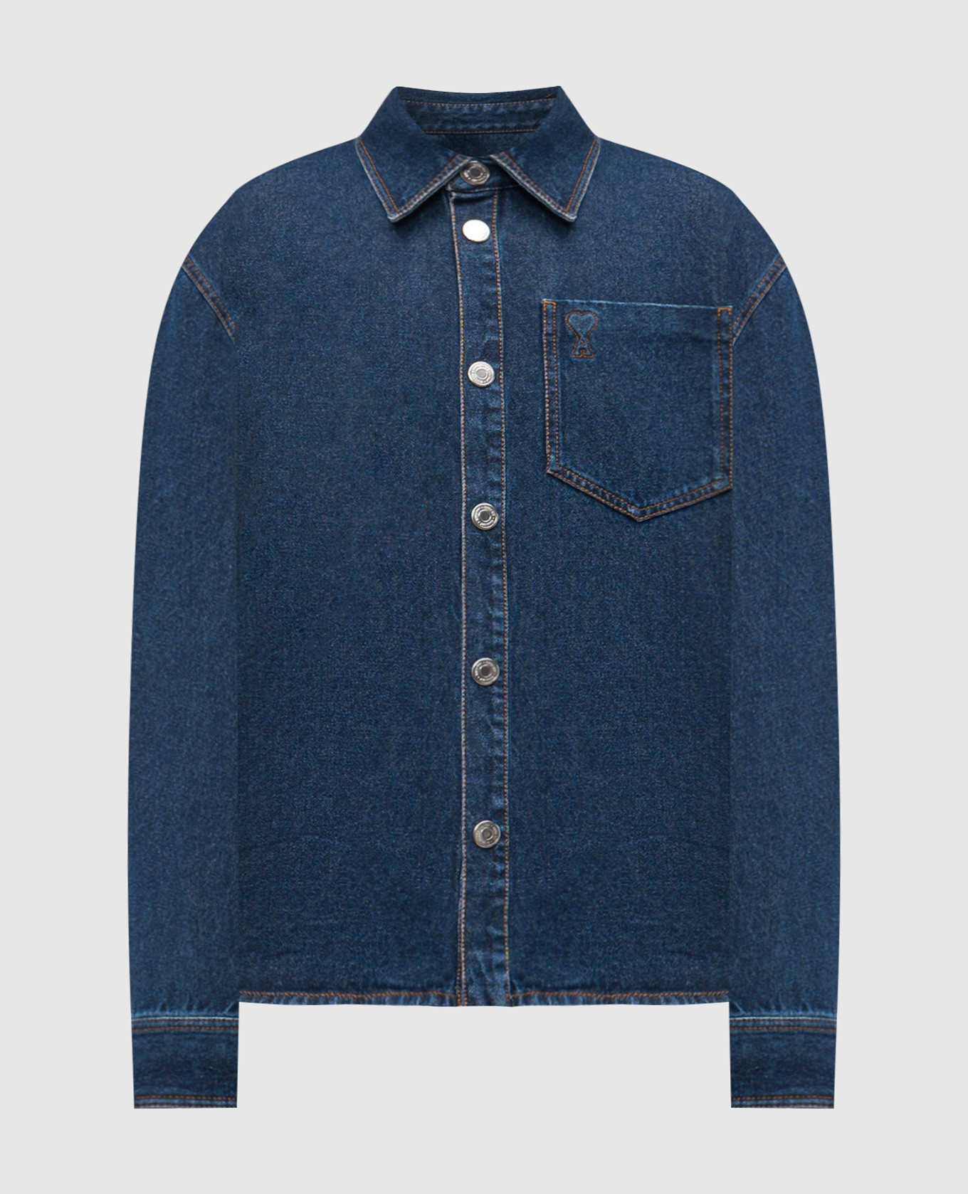 

Blue denim shirt with emblem Ami Paris