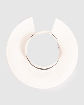 Brunello Cucinelli Ivory peaked hat with monil chain MCAP99002P
