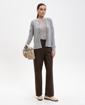 Toteme Gray melange T-shirt with cashmere 253WRT0531YA0079