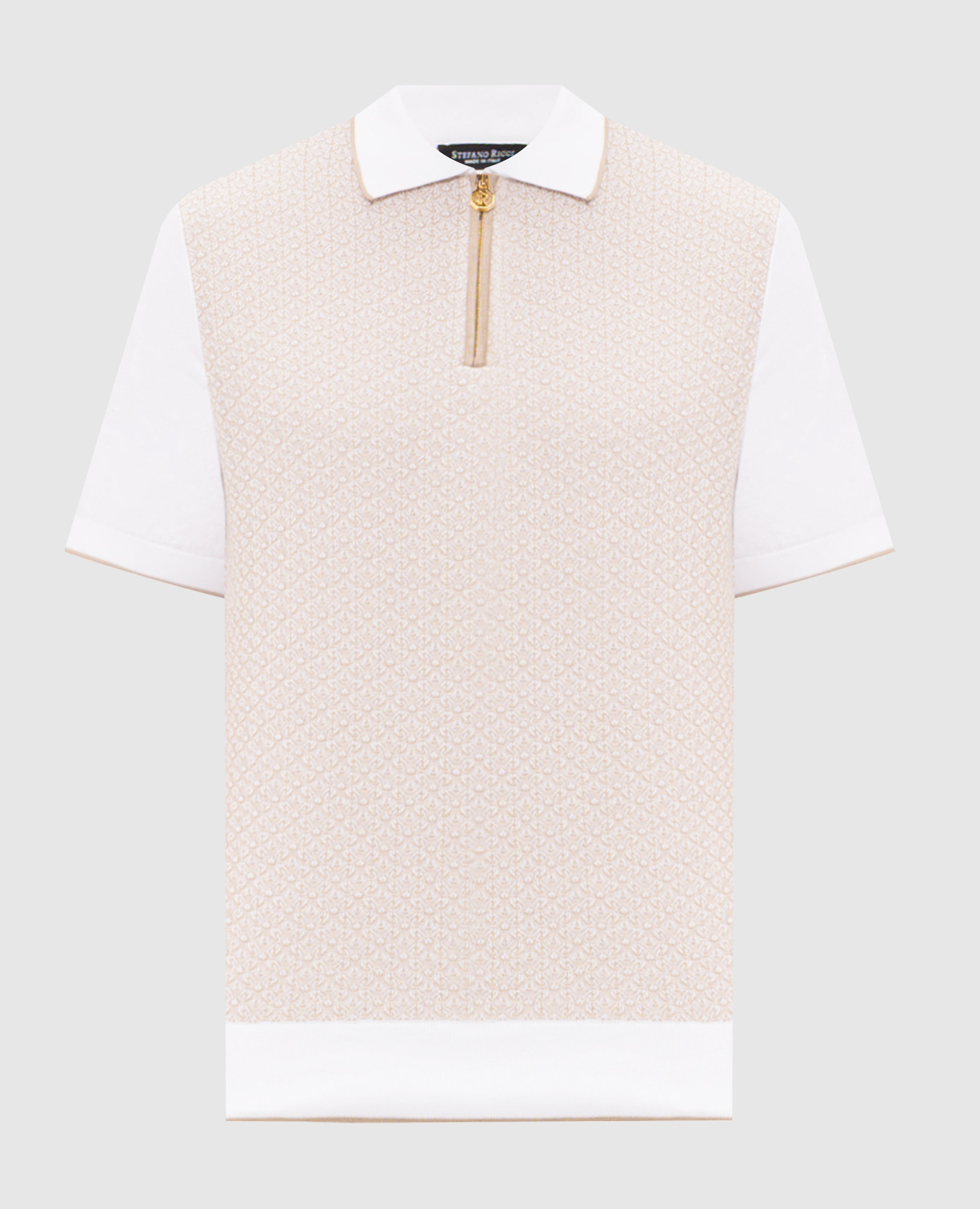Polo with patterned silk