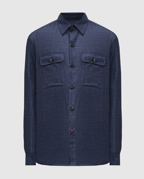 ISAIA Blue shirt made of wool, cashmere, silk and linen OSH00998840