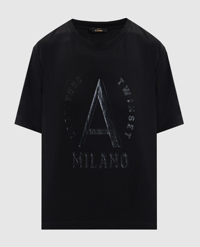 Twinset Black t-shirt with logo print 261AP2163