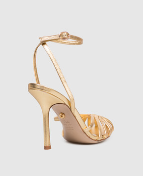 Babe Pay Pls Golden leather sandals 210906KO