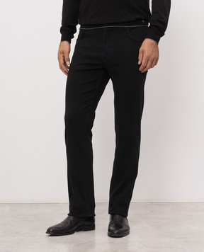 Stefano Ricci Black jeans with logo patch MFT63B1160TR183K