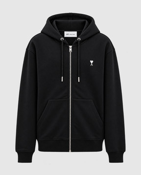 Ami Paris Black sports jacket with embroidered emblem HSW765730
