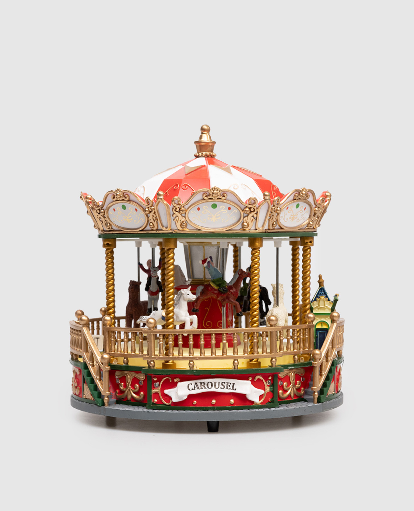 

Decorative Christmas musical carousel with lights Shishi, White
