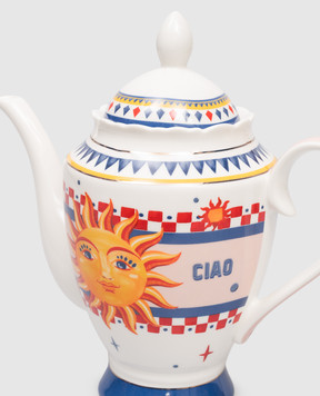 Baci Milano White porcelain teapot Ciao TEAPDOL01