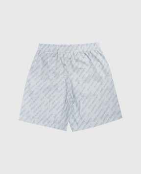 Off-White Children's blue shorts with logo print 44BCB00CS26F001