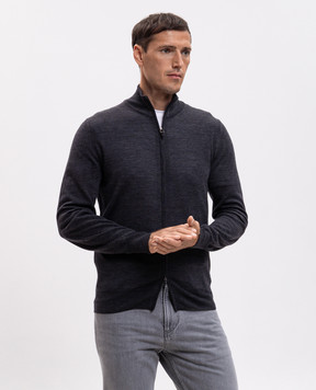 Canali Dark gray wool cardigan MK01149C0022