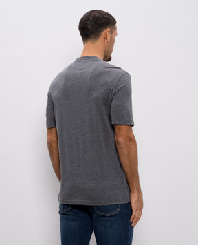 Brunello Cucinelli Grey melange silk T-shirt MD8211308
