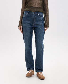 Max Mara MACRO blue jeans with logo patch SMMMACRO