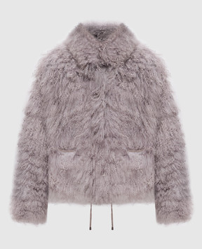 Simonetta Ravizza Giap gray reversible jacket with fur F06JA424MG3