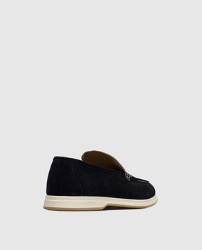 Enrico Mandelli Blue suede loafers 0YACHT7415