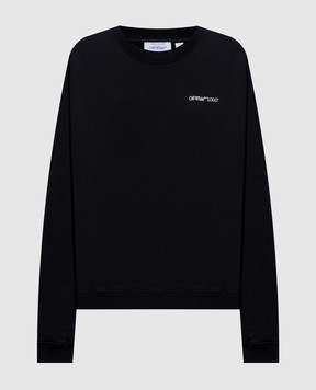 Off-White Black sweatshirt with logo print 2FE00504T