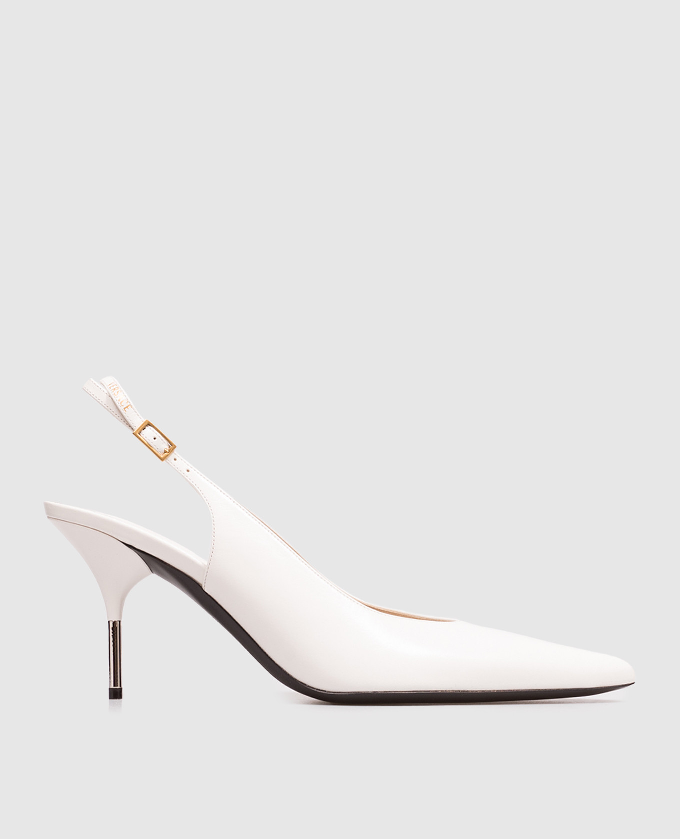 Nyx white leather slingbacks