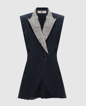 Marc Le Bihan Blue striped vest 2204