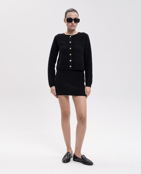 Allude Black wool and cashmere mini skirt 26517114