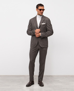 Peserico Brown patterned wool jacket R5100908273