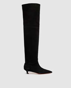 Santoni Black suede over-the-knee boots WSTI72408HI2SAEA