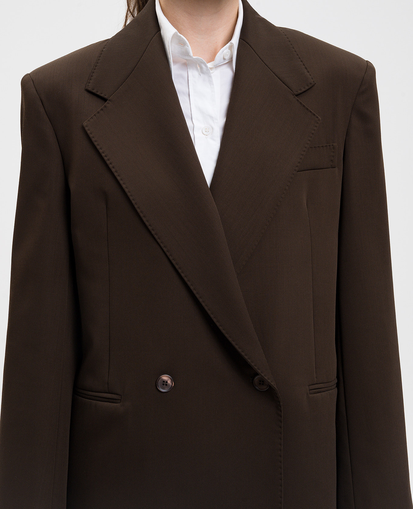 

Brown double-breasted GINSENG wool jacket Max Mara Weekend