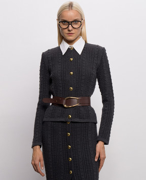 Twinset Brown leather belt with logo engraving 262TA4730