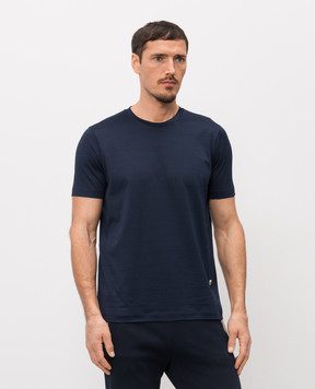 Bertolo Cashmere Blue T-shirt with emblem 000252001912
