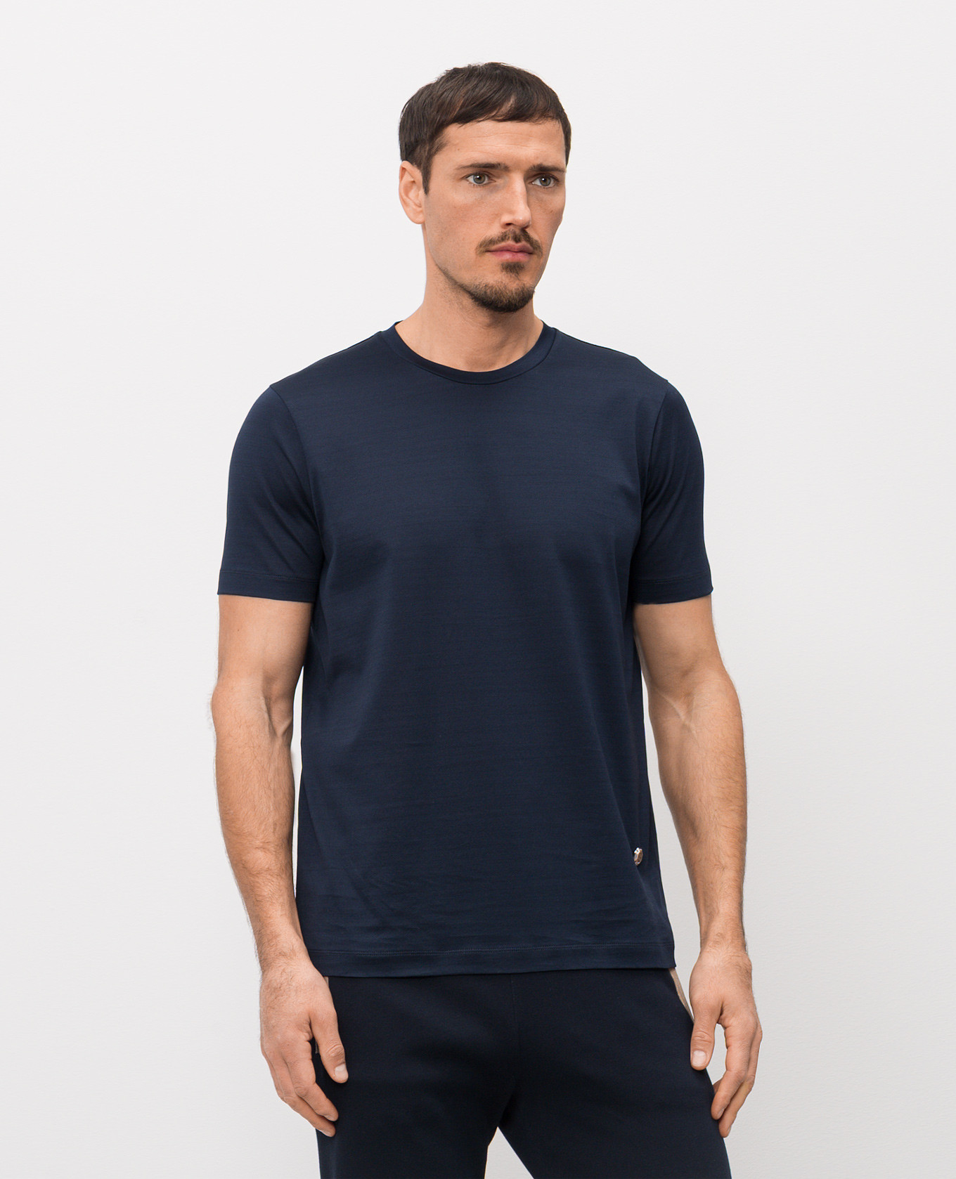 Blue T-shirt with emblem Bertolo Cashmere 3