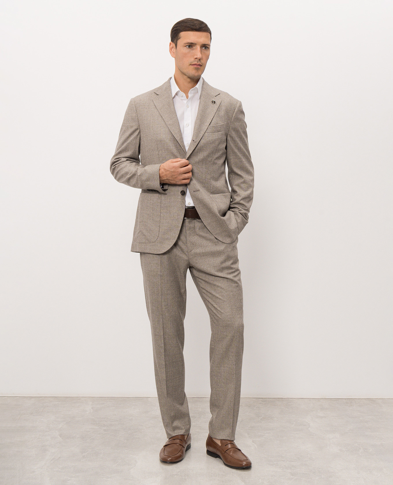Beige wool jacket with a pattern Peserico 2