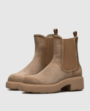 Santoni Beige suede chelsea boots WTEW72486PKVHHLW