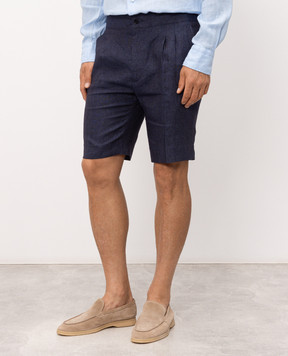 Pini Parma Blue linen shorts BERELLIDENI