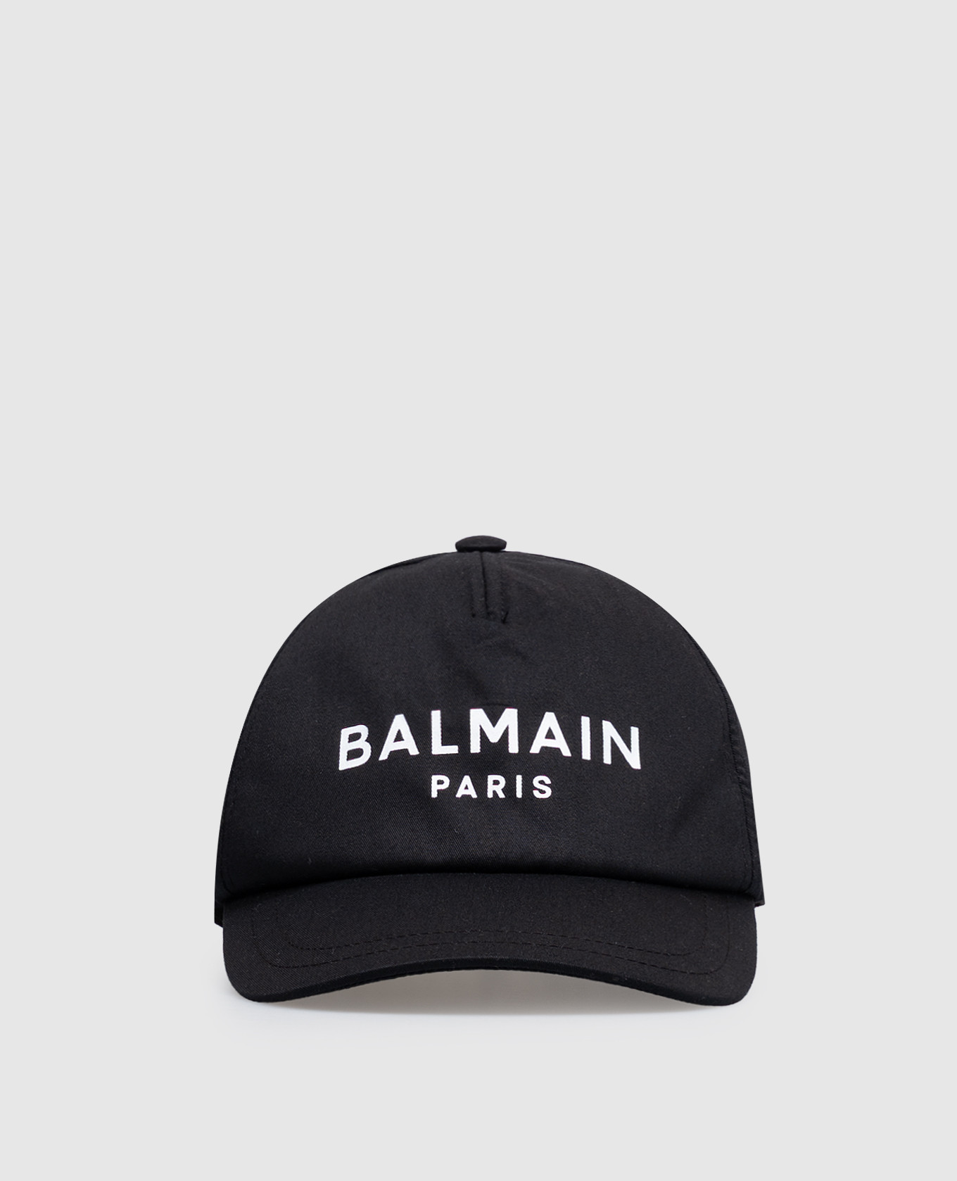 Children's black cap with contrasting logo