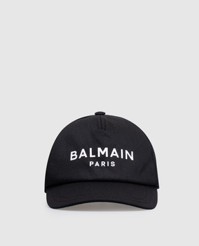 Balmain Children's black cap with contrasting logo BX0P17Z1053