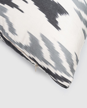 Les Ottomans Beige silk decorative pillow with abstract print SI2950X50DS