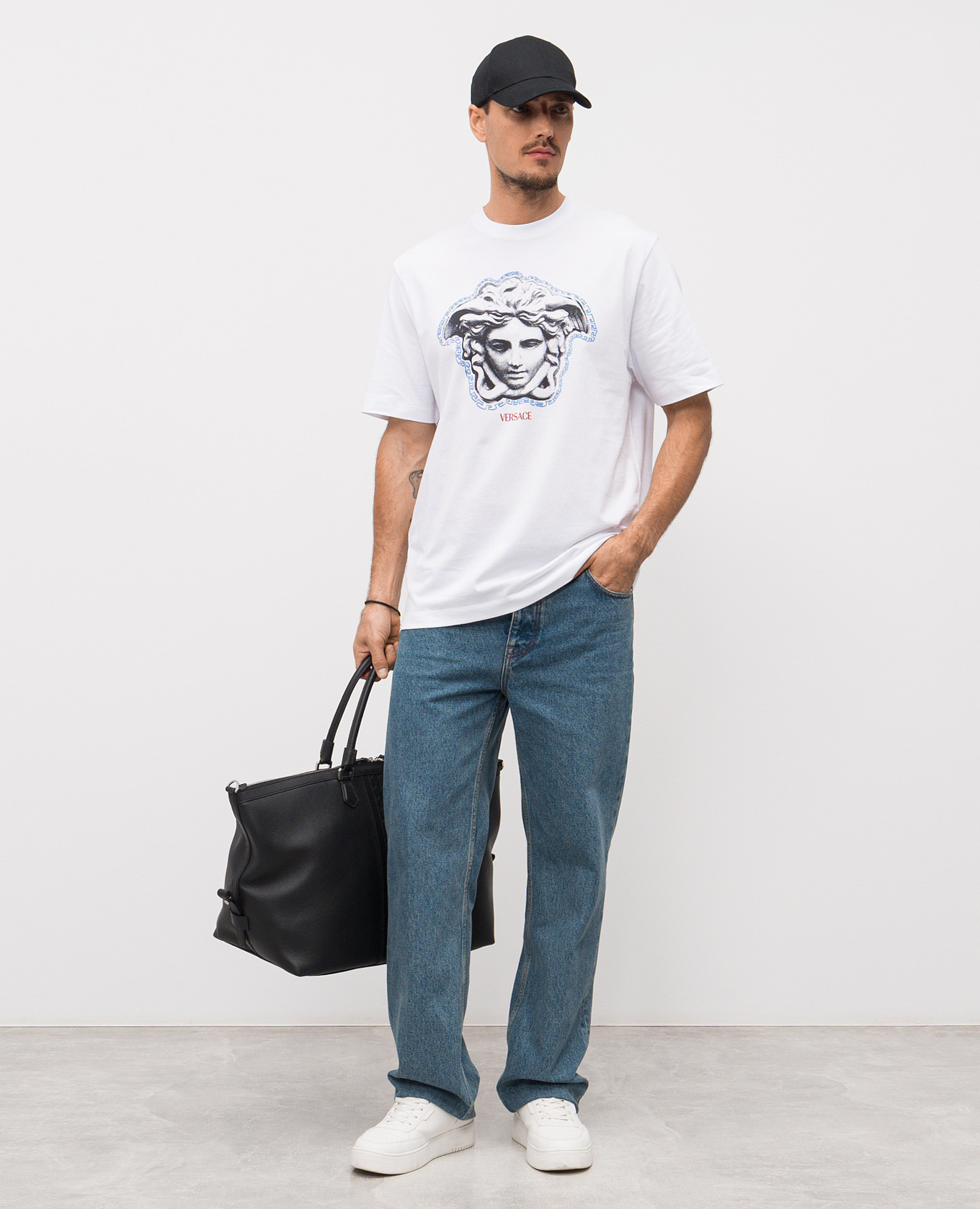 

White T-shirt with logo print Versace