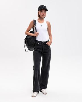 Ami Paris White ribbed T-shirt FTP811JE0117